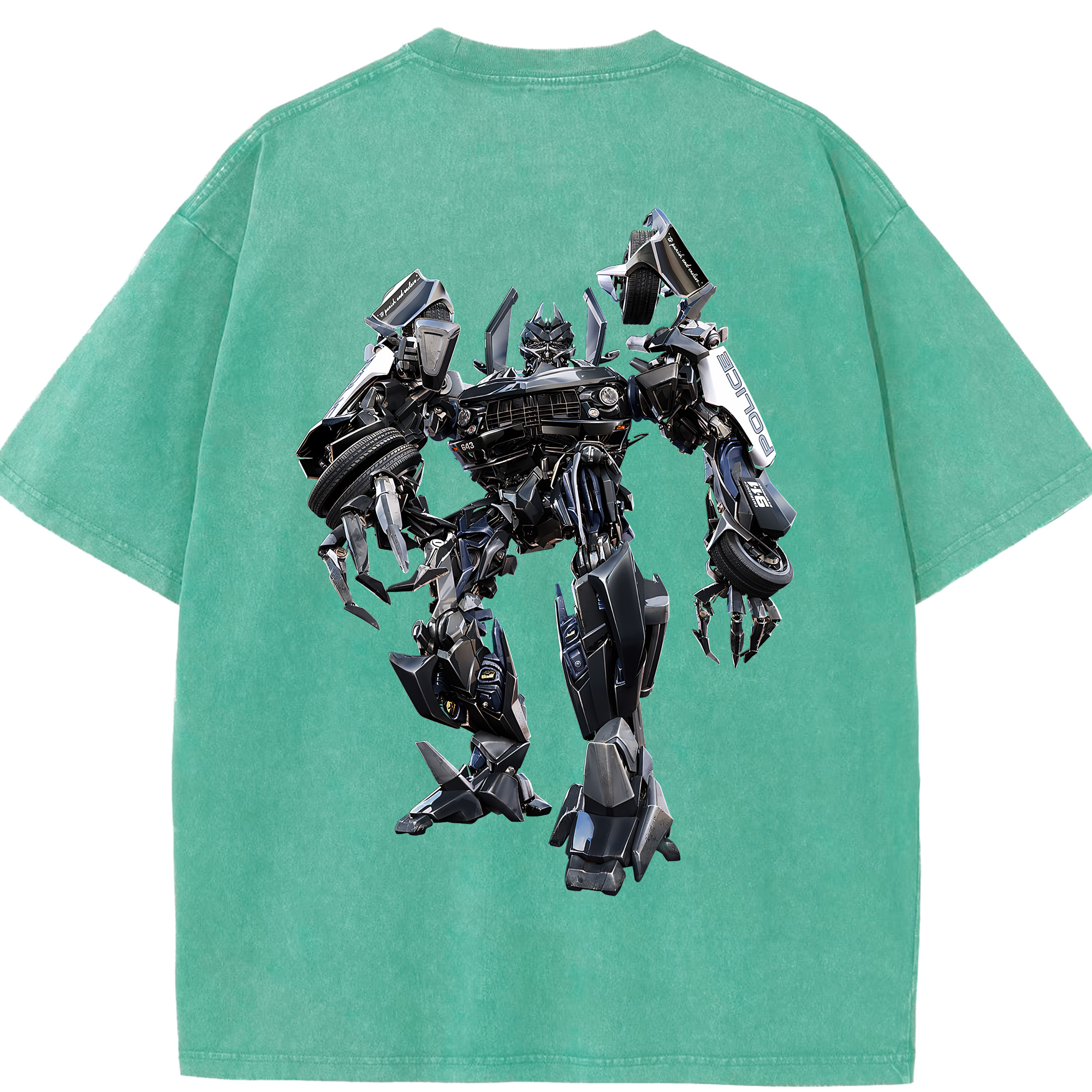 （画像用） Transformers トランスフォーマー 綿100% ヴィンテージ風 半袖Tシャツ（背面プリント）